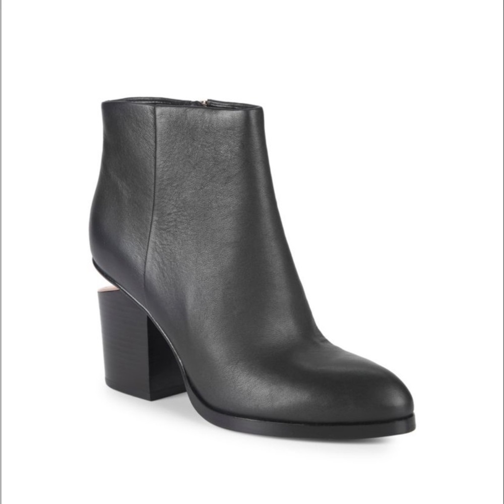 Alexander Wang Gabi Black Leather & Silver Cut Ankle Booties Women Sz. 3…